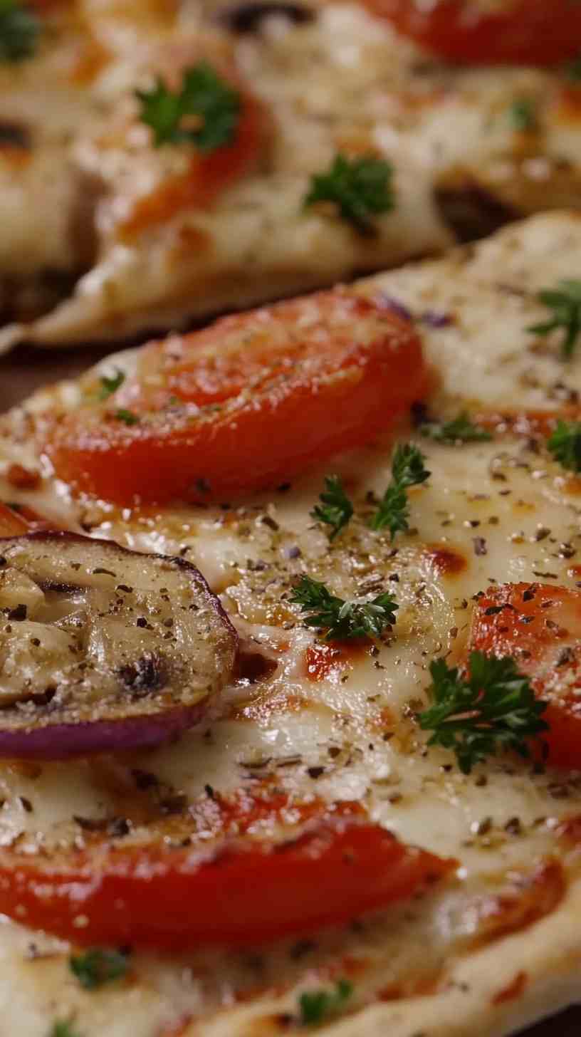 Cauliflower Crust Pizza with Fresh Vegetables