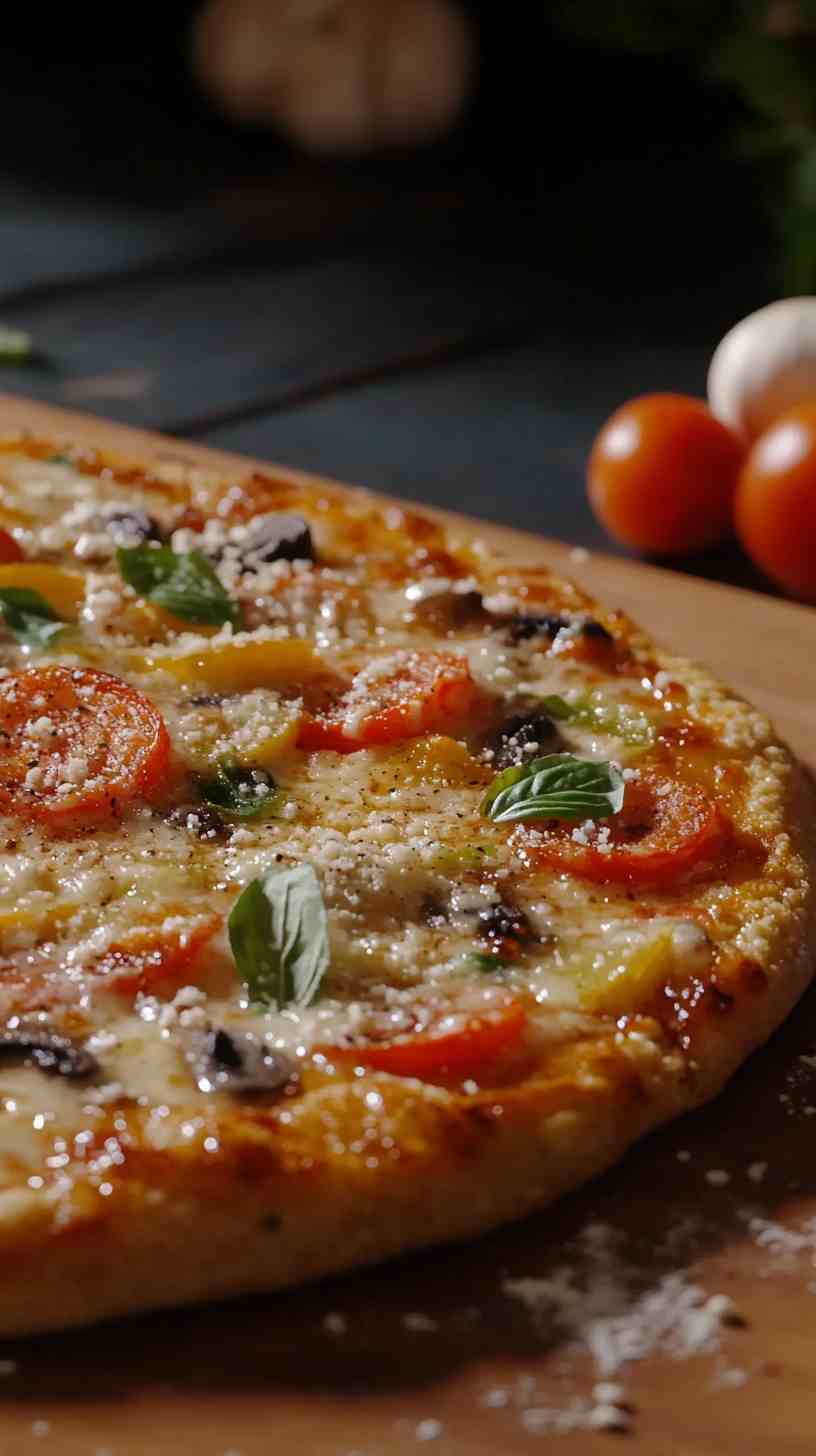 Cauliflower Crust Pizza with Fresh Vegetables