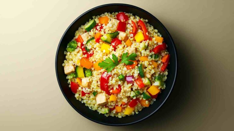 Cauliflower Rice Stir-Fry with Veggies and Tofu