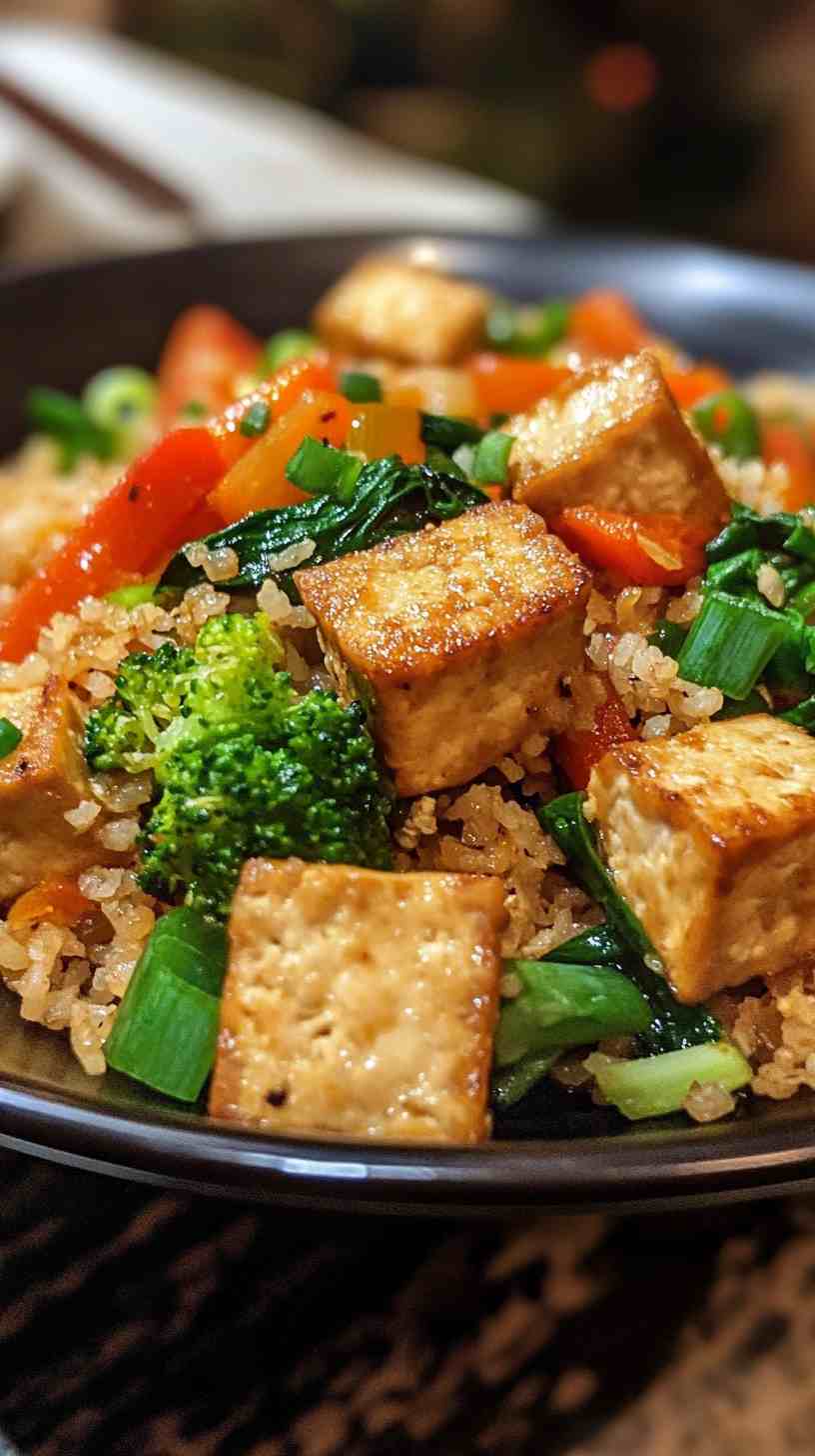 Cauliflower Rice Stir-Fry with Veggies and Tofu
