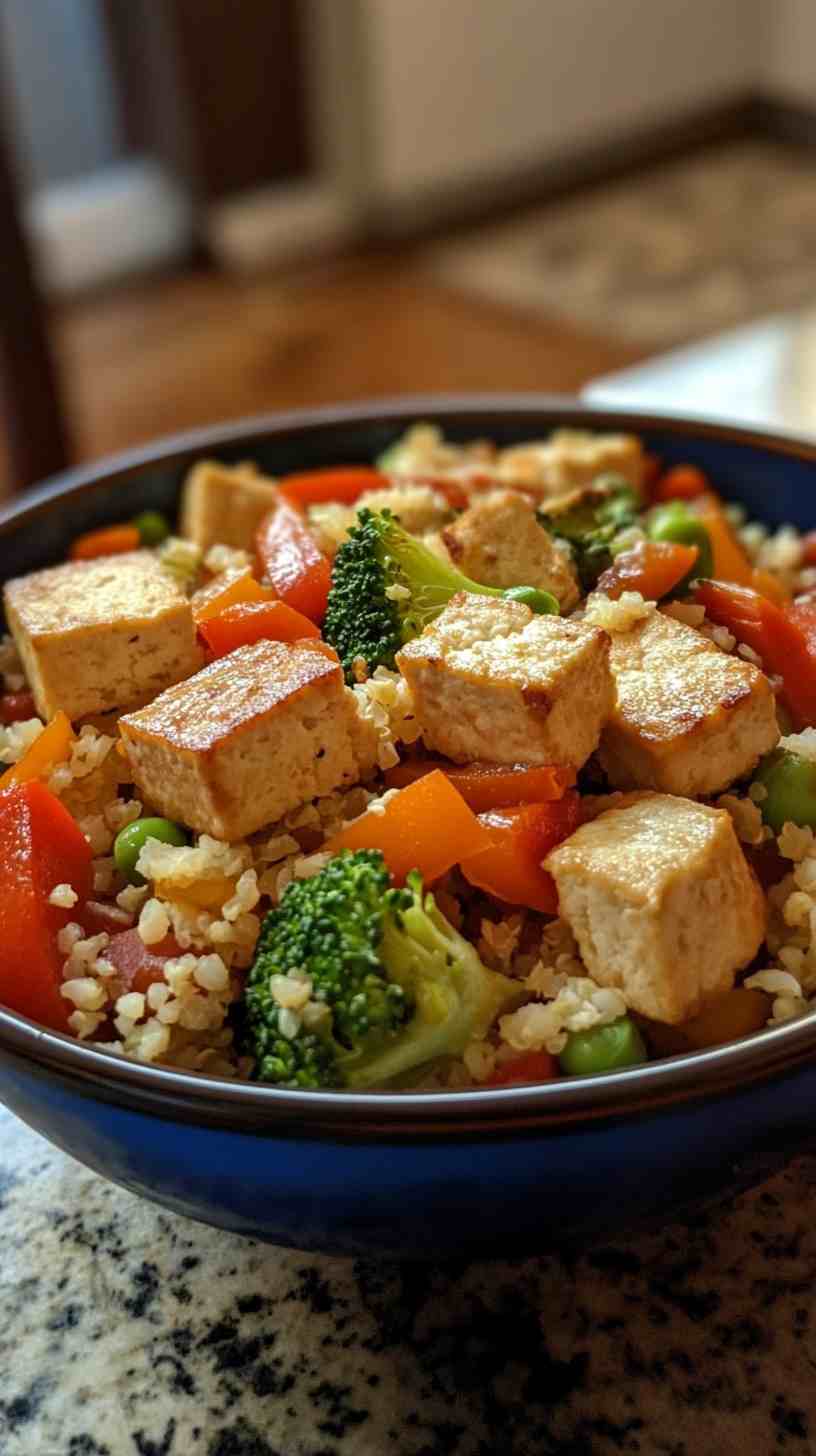 Cauliflower Rice Stir-Fry with Veggies and Tofu