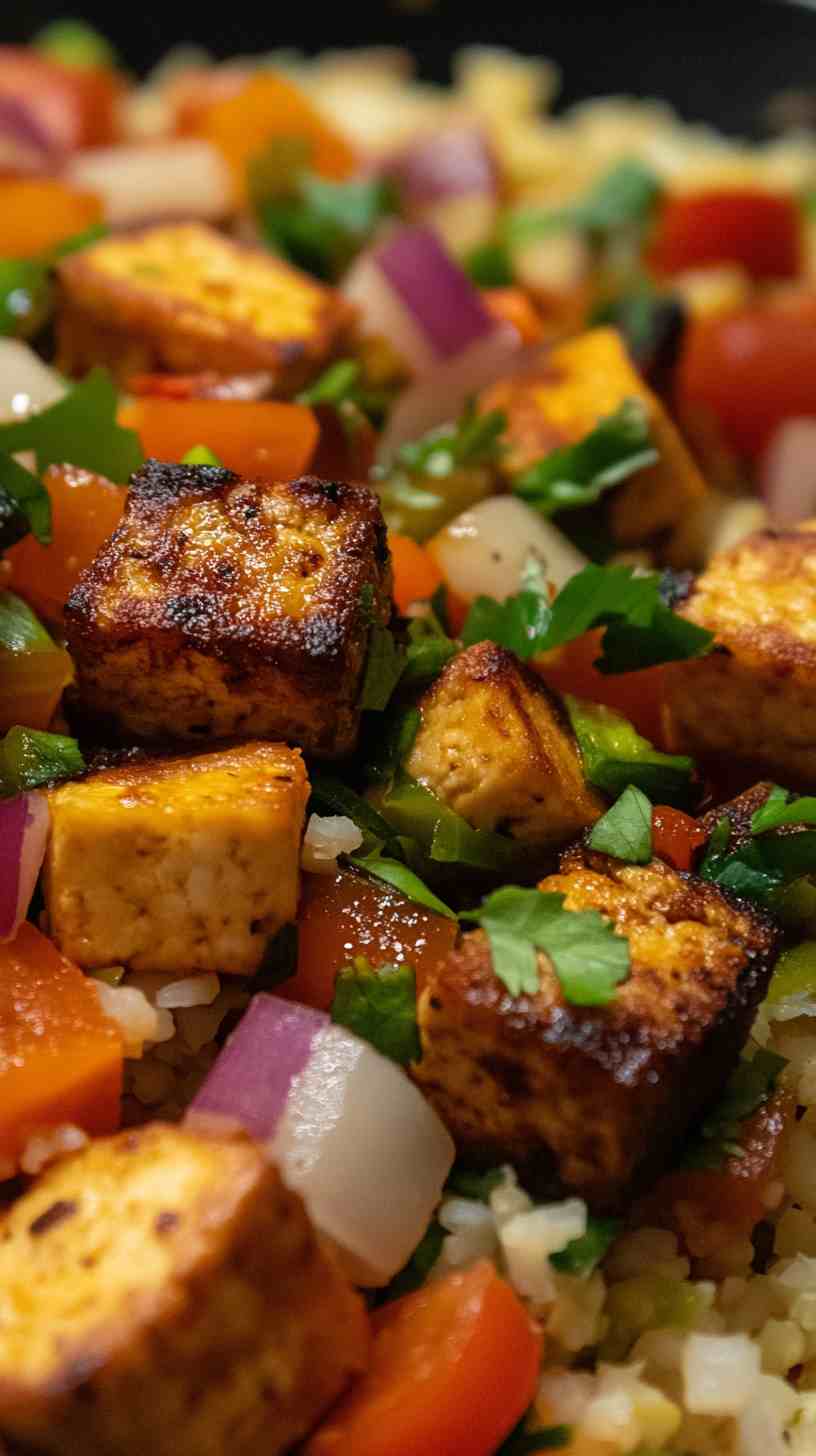 Cauliflower Rice Stir-Fry with Veggies and Tofu