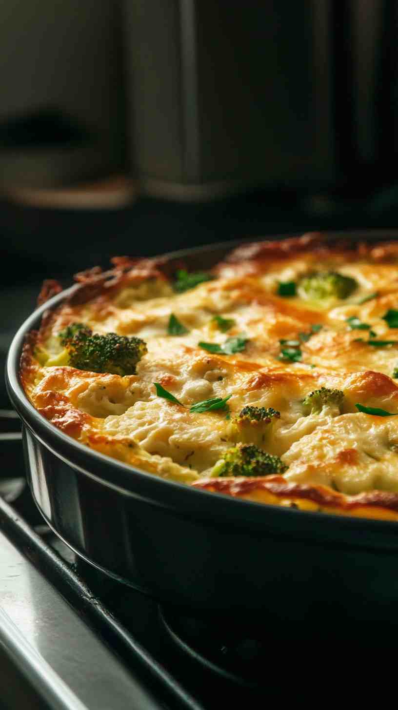 Cauliflower and Broccoli Cheese Bake