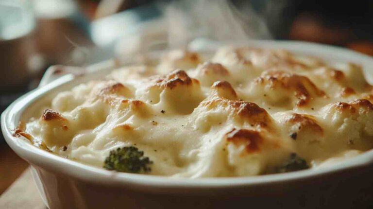 Cauliflower and Broccoli Cheese Bake