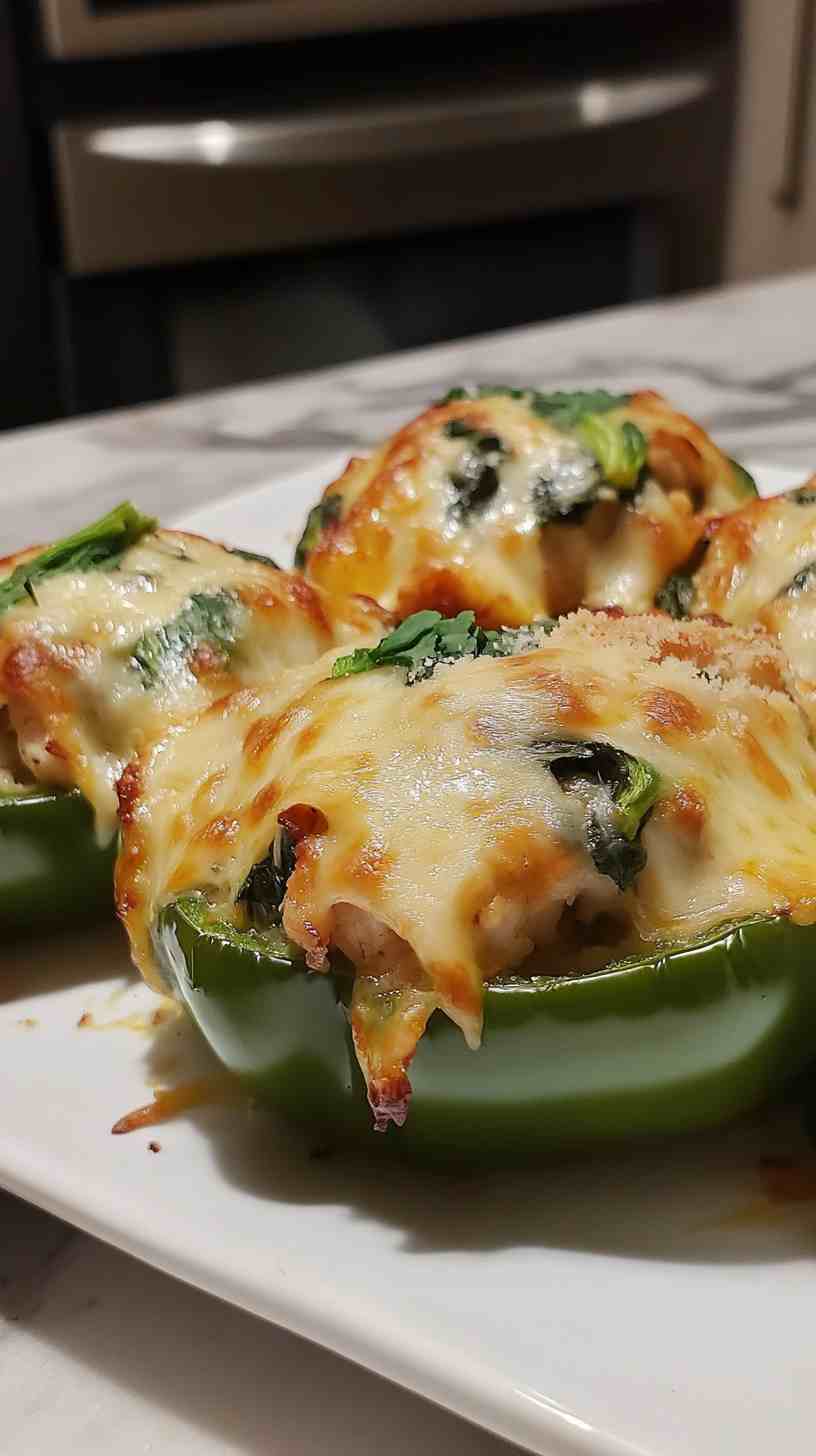Chicken and Spinach Stuffed Bell Peppers
