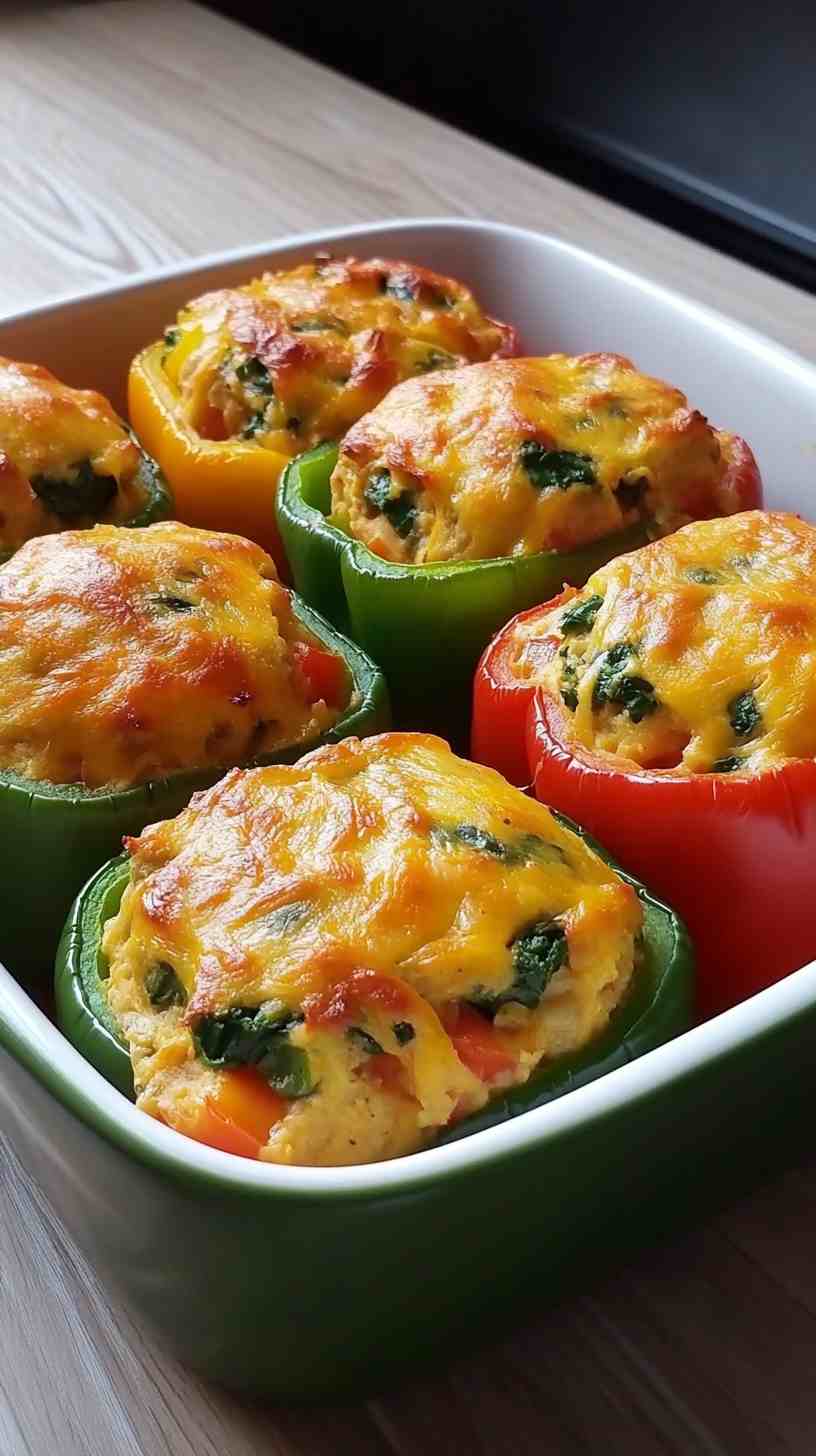 Chicken and Spinach Stuffed Bell Peppers