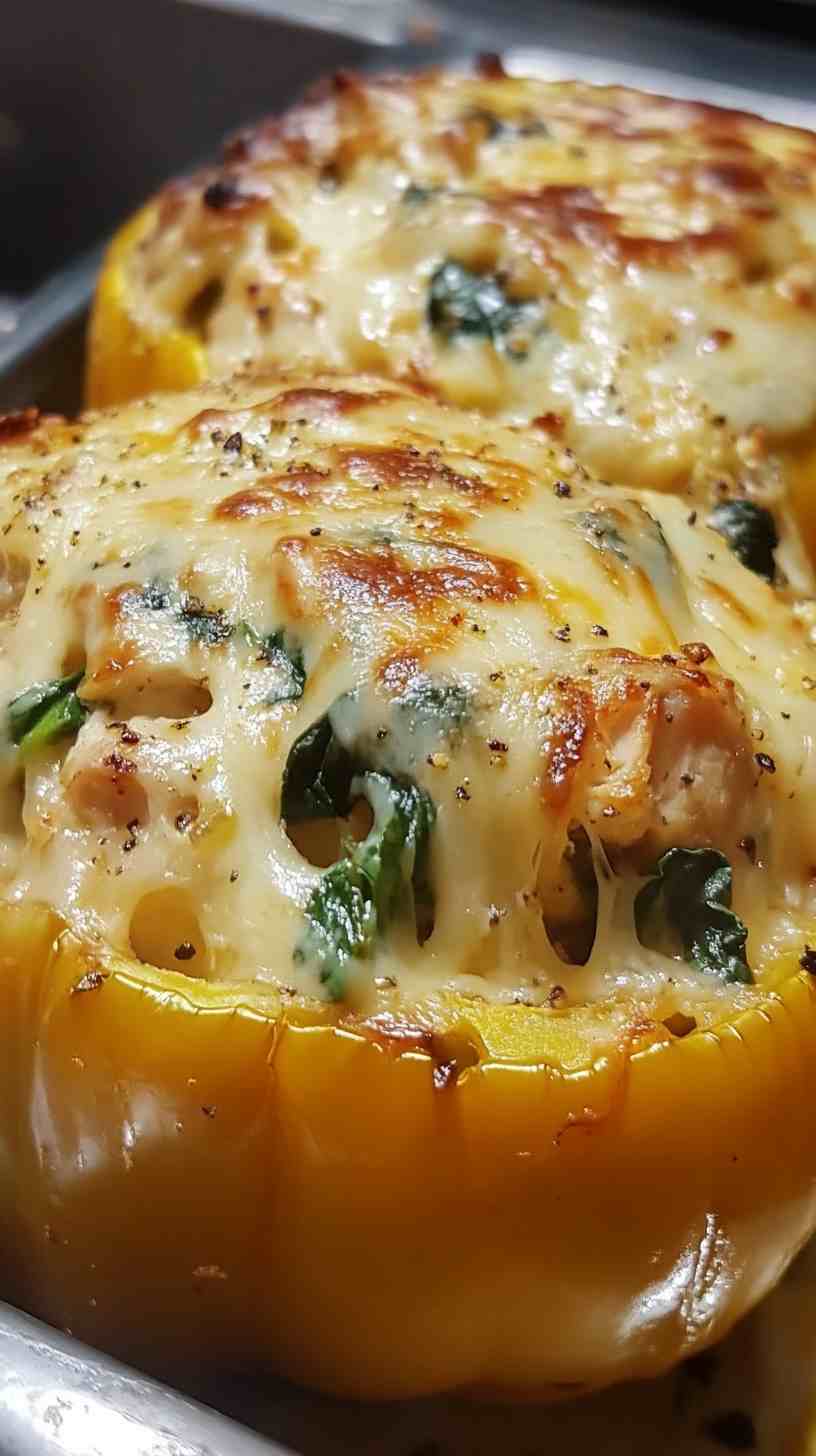 Chicken and Spinach Stuffed Bell Peppers