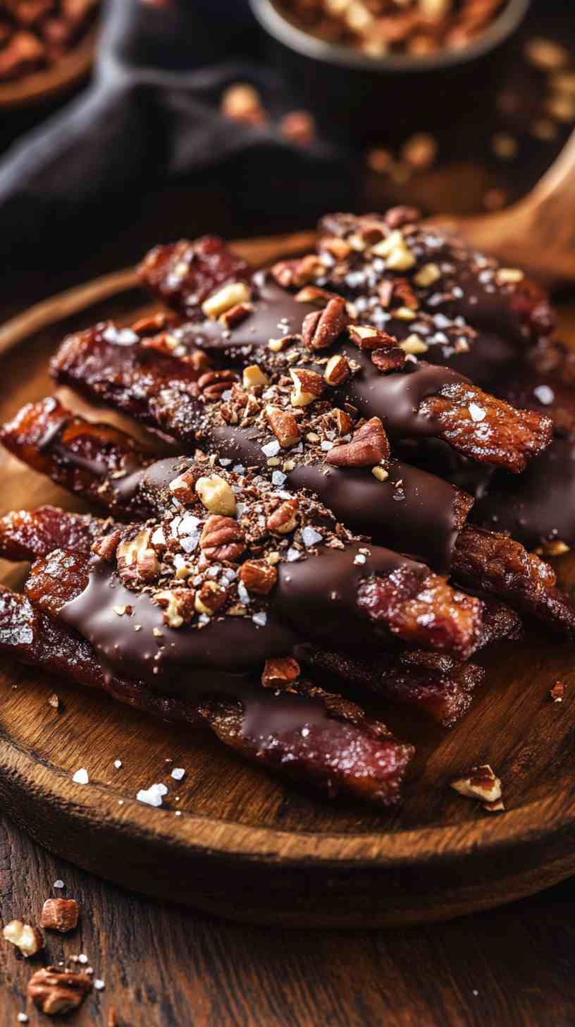 Chocolate-Dipped Bacon Sticks