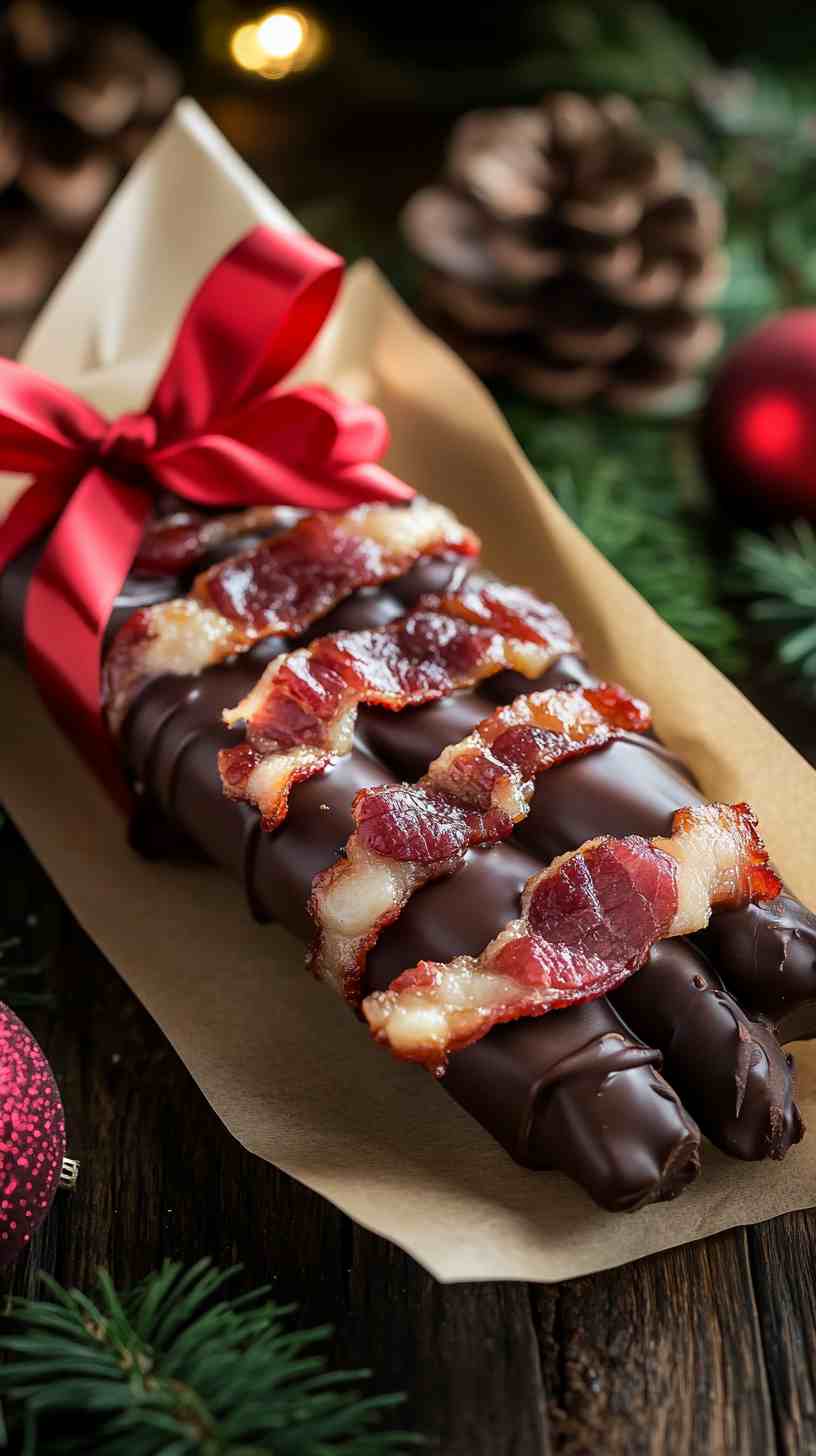 Chocolate-Dipped Bacon Sticks