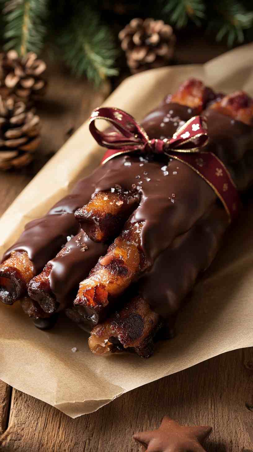 Chocolate-Dipped Bacon Sticks