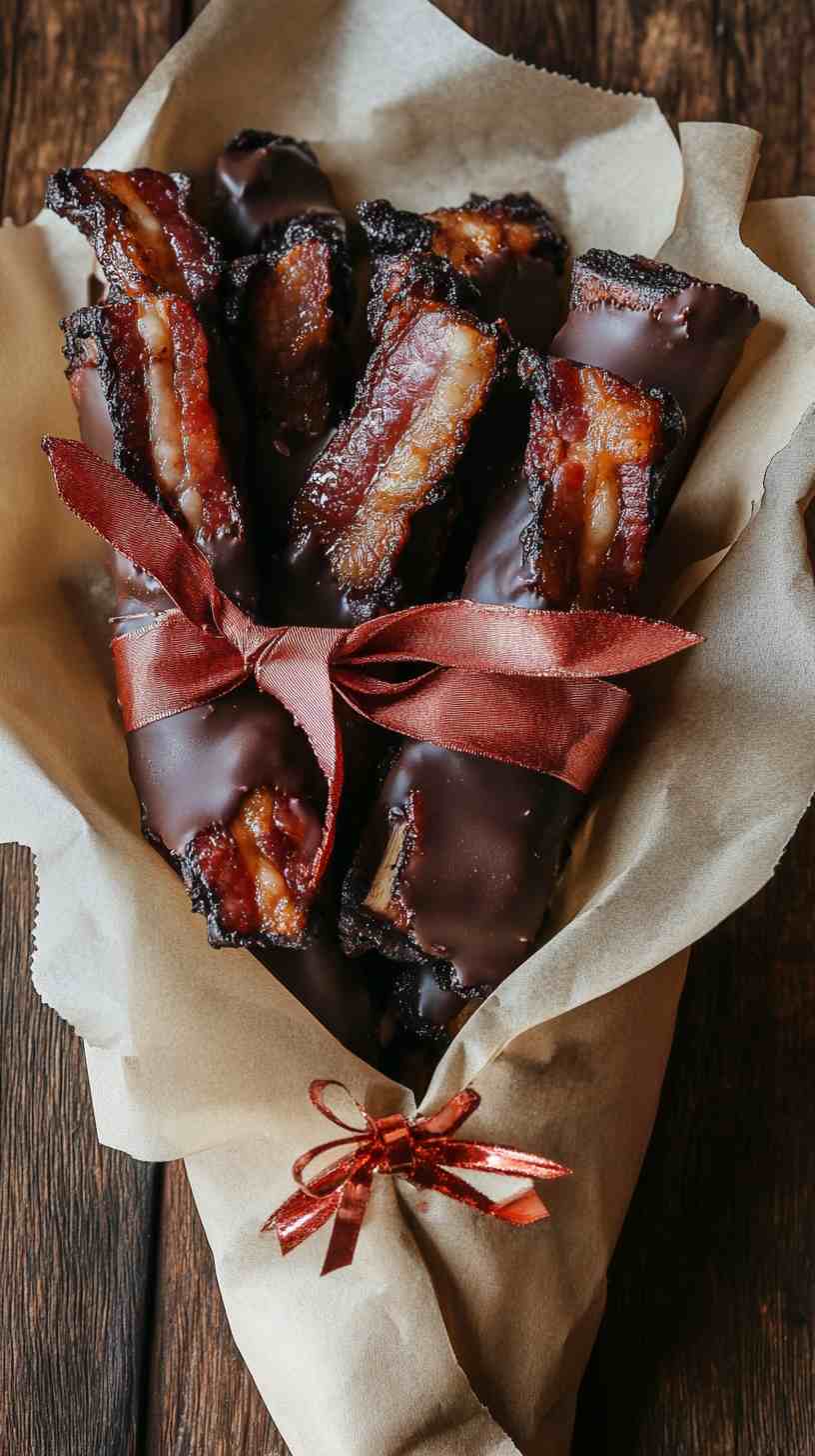 Chocolate-Dipped Bacon Sticks