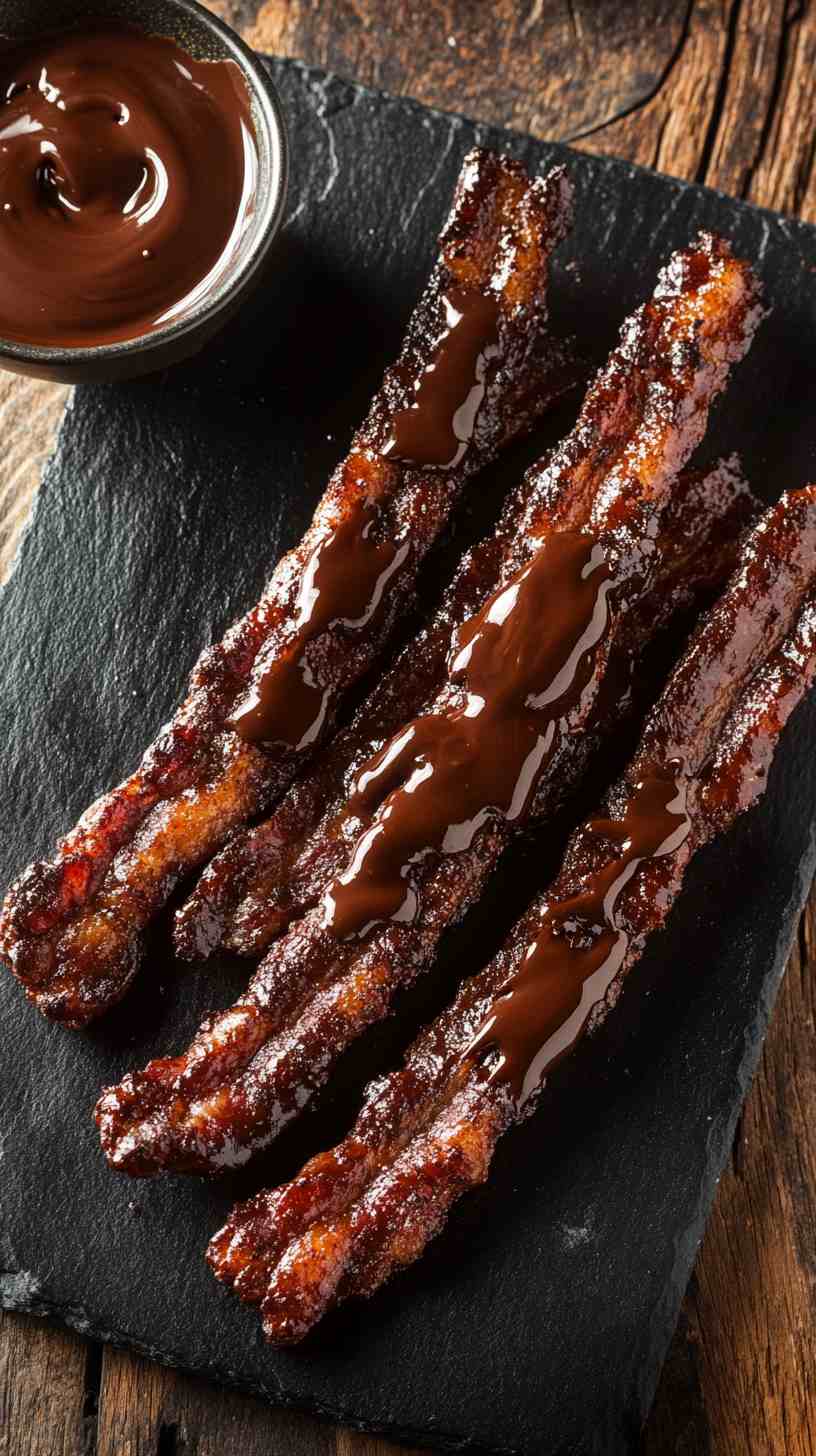 Chocolate-Dipped Bacon Sticks