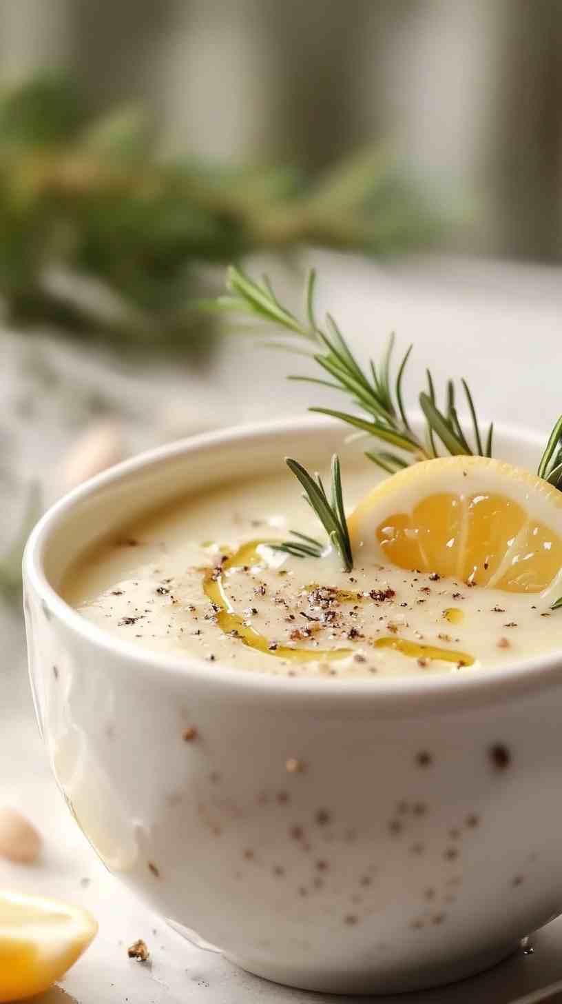 Creamy Cannellini Bean Soup with Garlic and Rosemary