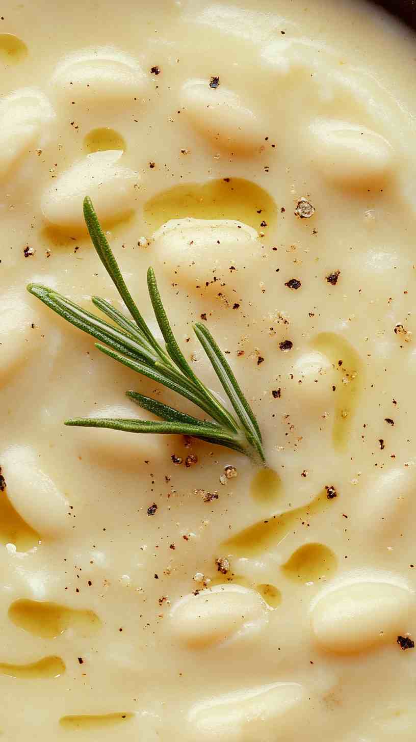 Creamy Cannellini Bean Soup with Garlic and Rosemary