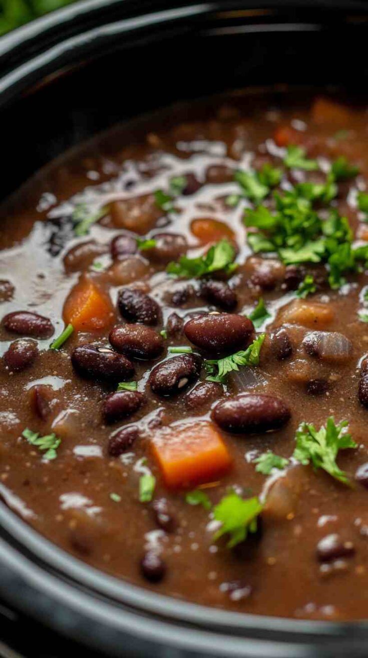 Creamy & Tender Black Beans in the Crock Pot
