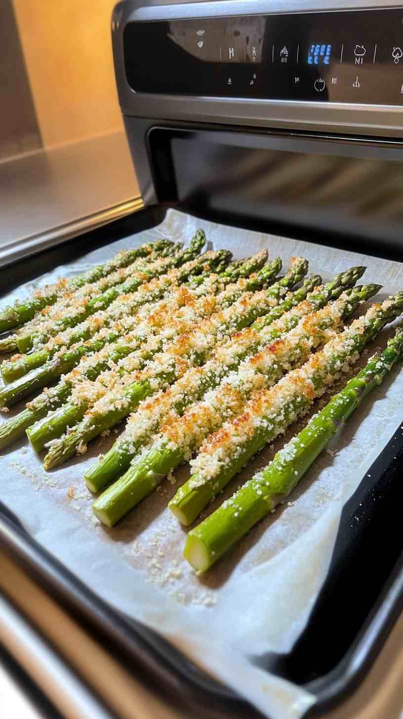 Crispy Air Fryer Asparagus with Parmesan Crust