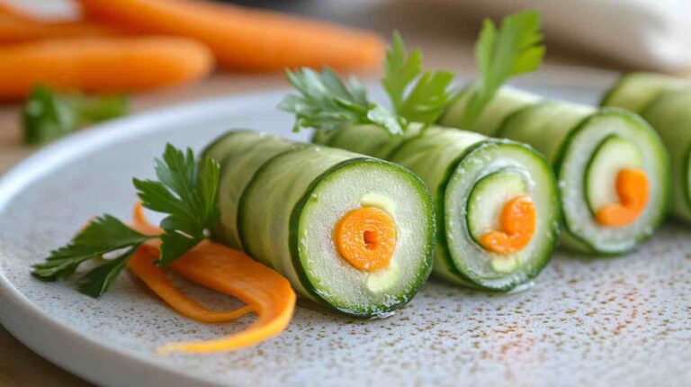 Cucumber and Hummus Wraps with Baby Carrots