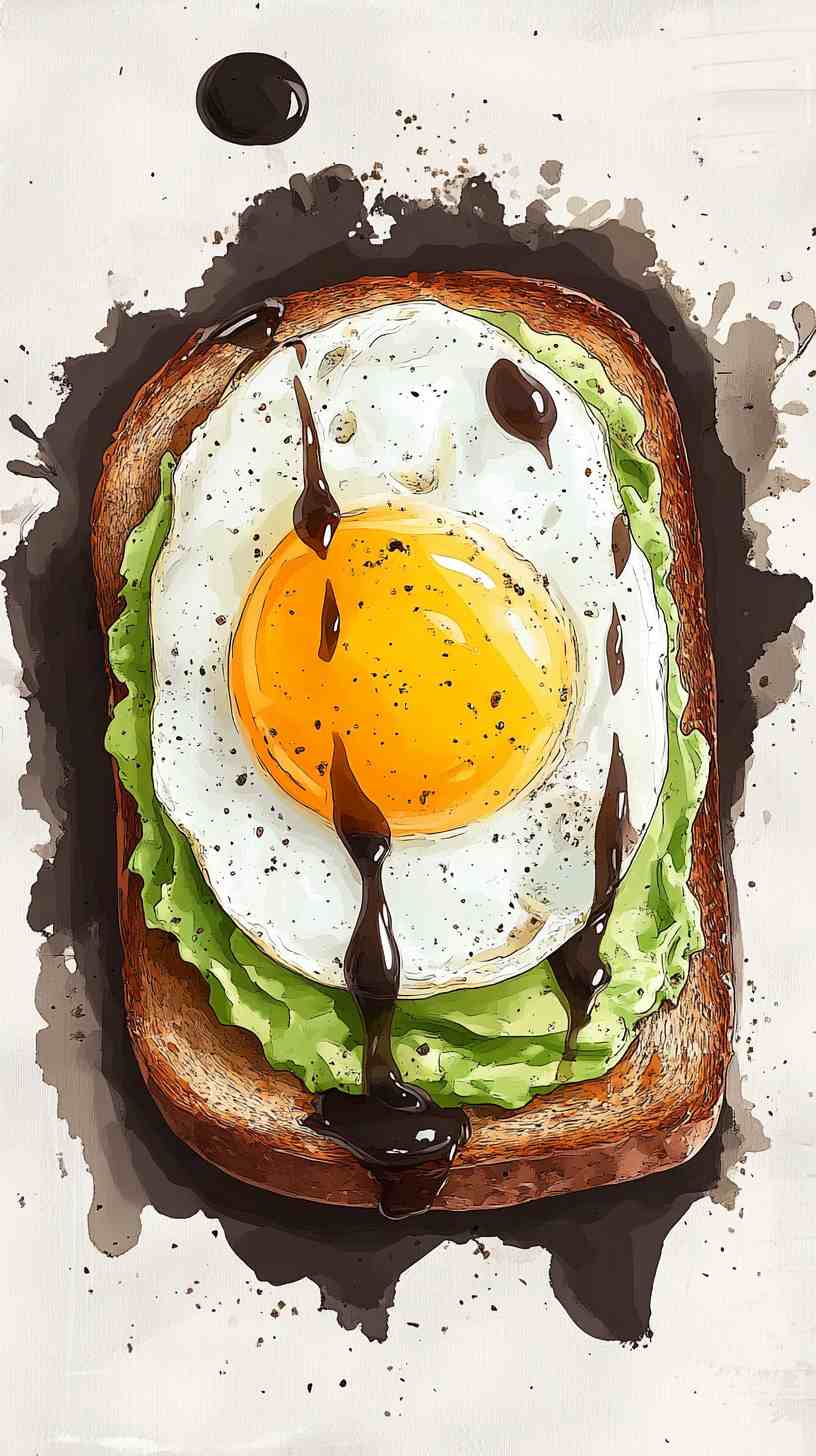 Egg & Avocado Whole Grain Toast Gym Meal