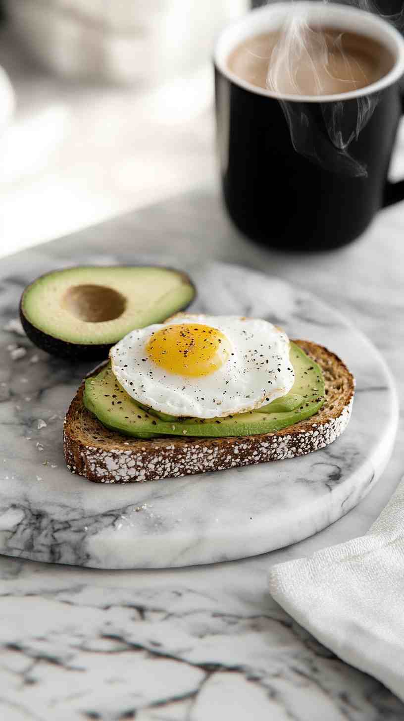 Egg & Avocado Whole Grain Toast Gym Meal