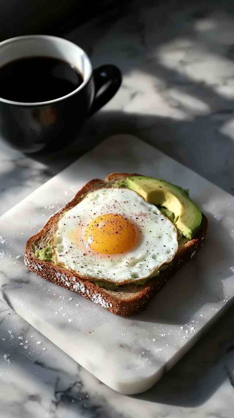 Egg & Avocado Whole Grain Toast Gym Meal
