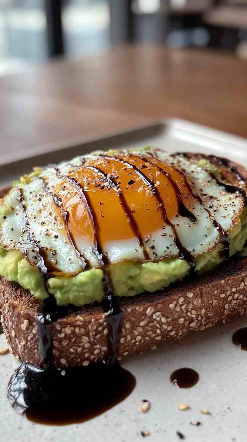 Egg & Avocado Whole Grain Toast Gym Meal