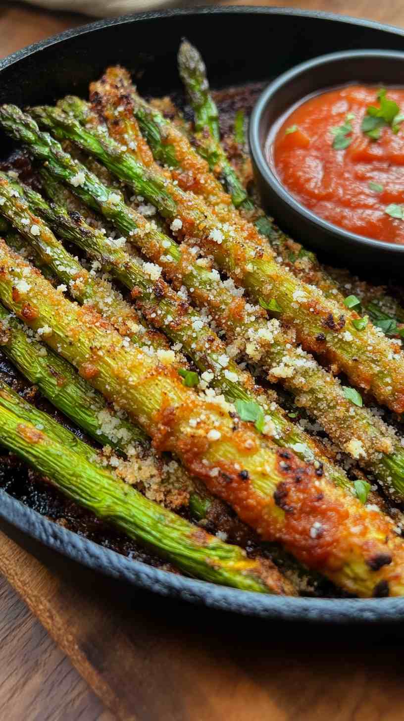 Garlic Parmesan Air Fried Asparagus