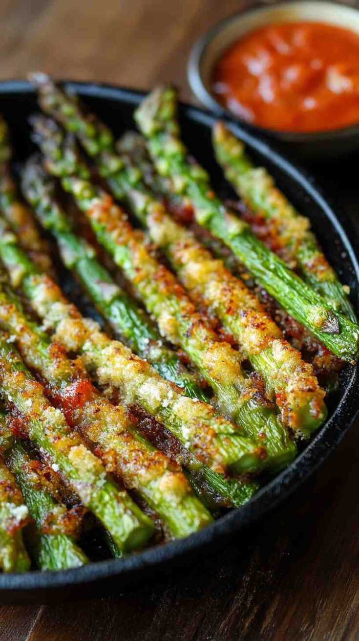 Garlic Parmesan Air Fried Asparagus