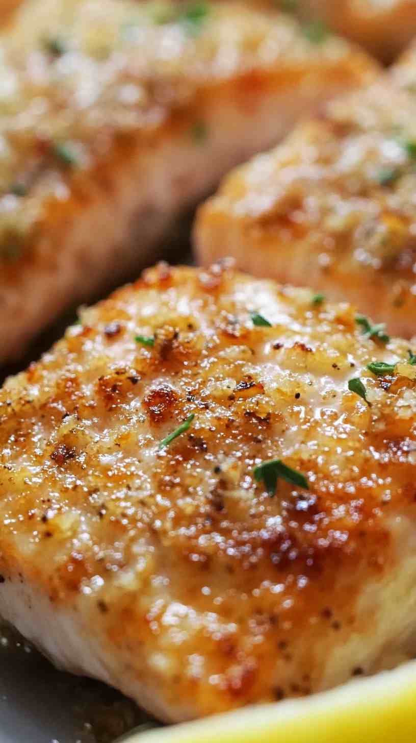 Garlic Parmesan Crusted Air Fryer Salmon