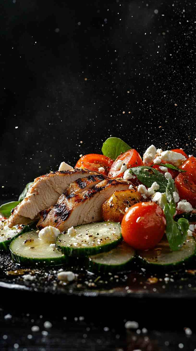 Greek Salad with Grilled Chicken and Feta