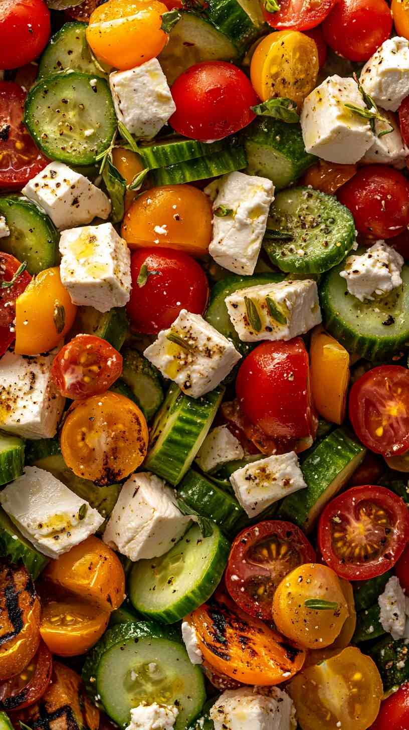 Greek Salad with Grilled Chicken and Feta