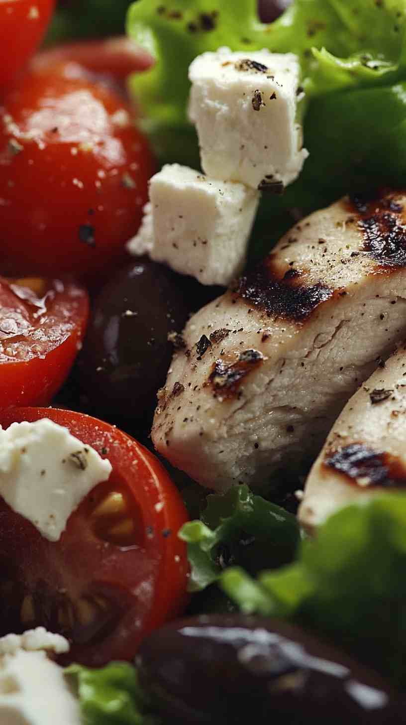 Greek Salad with Grilled Chicken and Feta