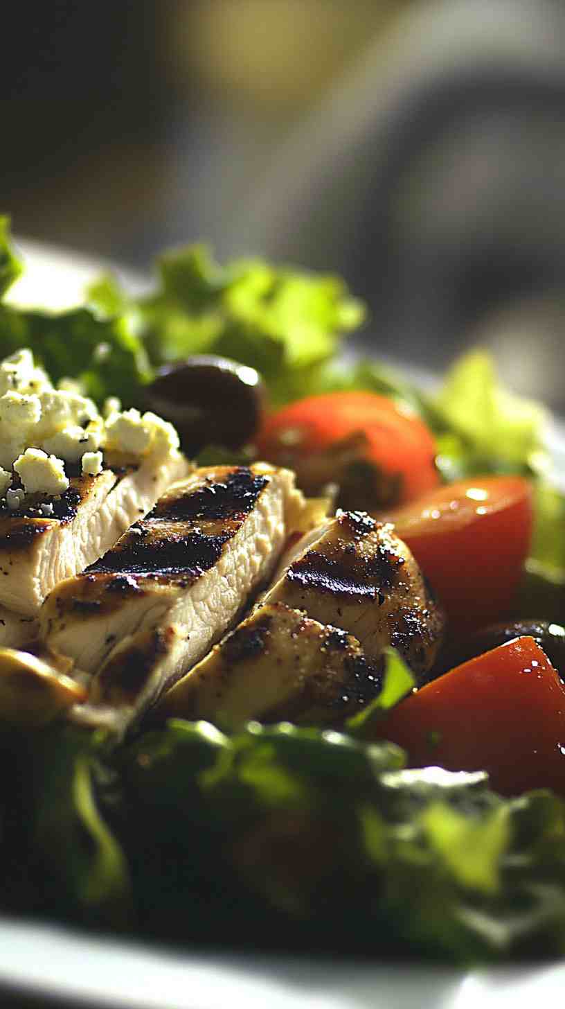 Greek Salad with Grilled Chicken and Feta