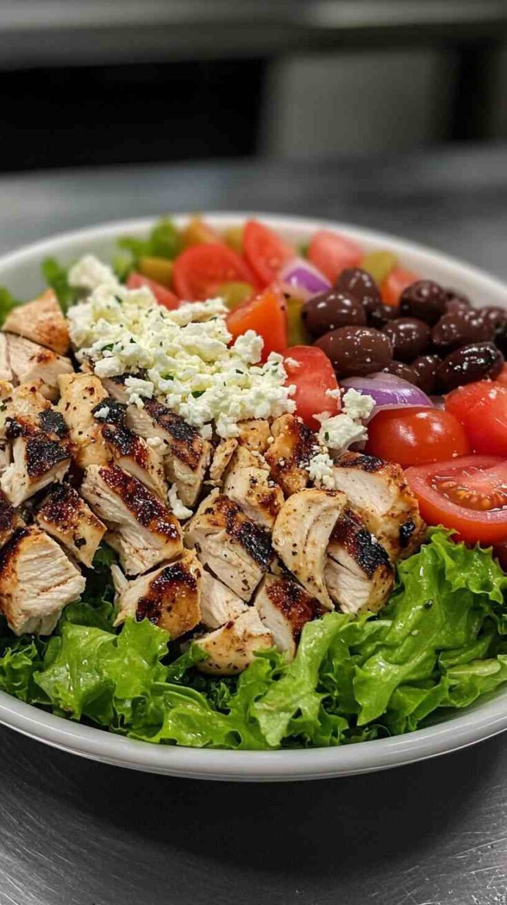 Greek Salad with Grilled Chicken and Feta