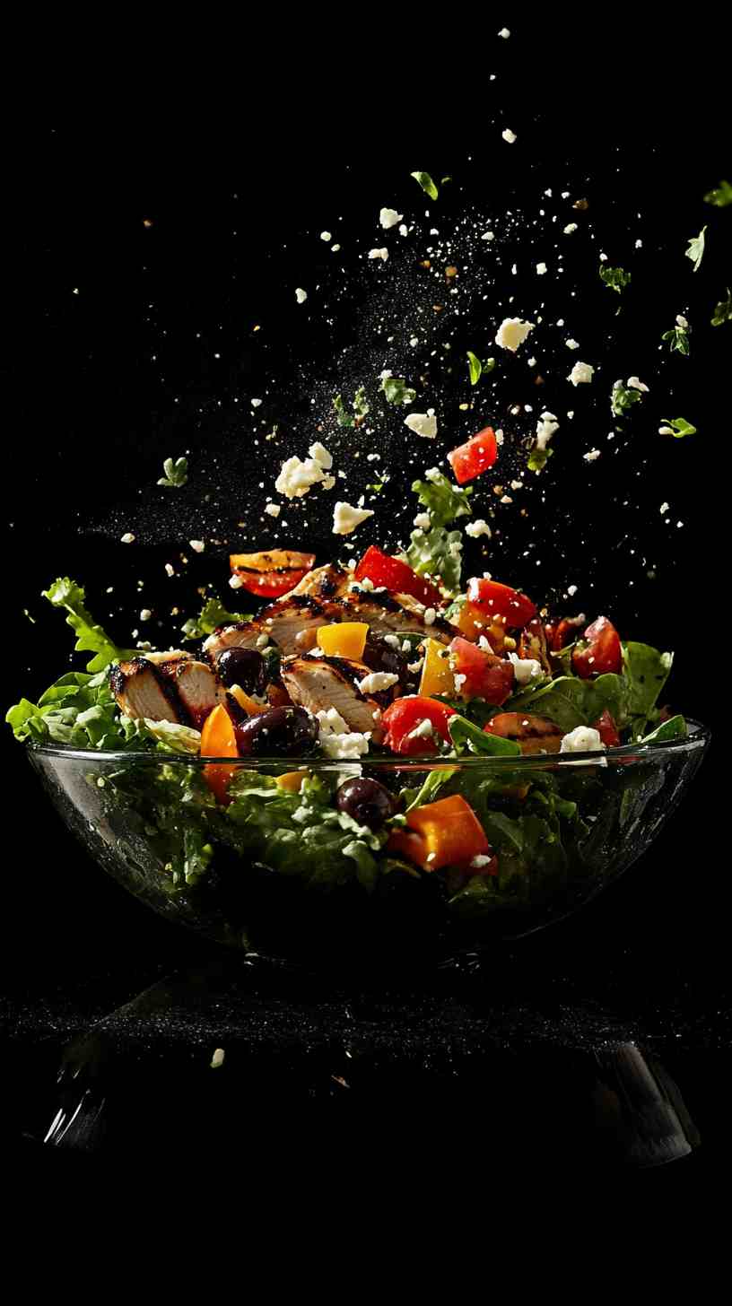 Greek Salad with Grilled Chicken and Feta