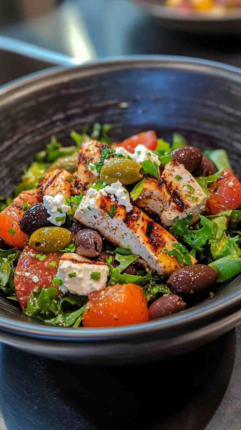 Greek Salad with Grilled Chicken and Feta