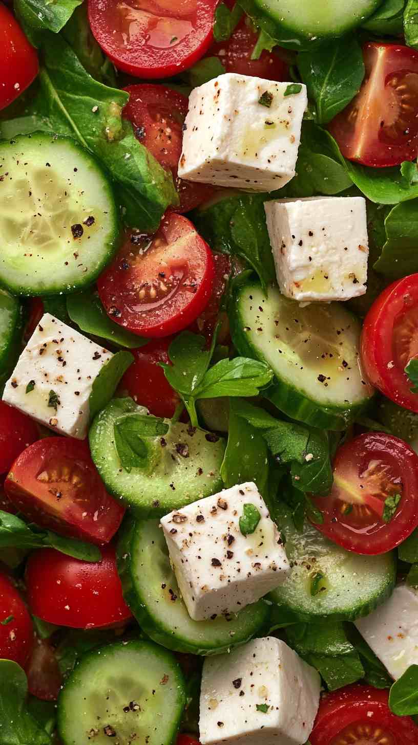 Greek Salad with Grilled Chicken and Feta