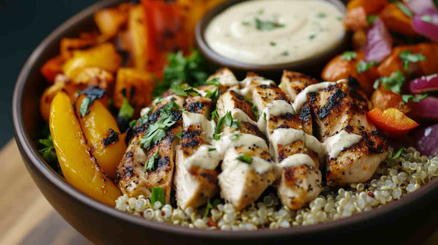 Grilled Chicken & Quinoa Power Bowl Gym Meal