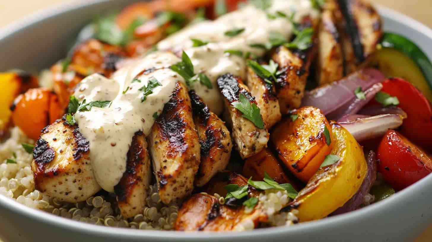 Grilled Chicken & Quinoa Power Bowl Gym Meal