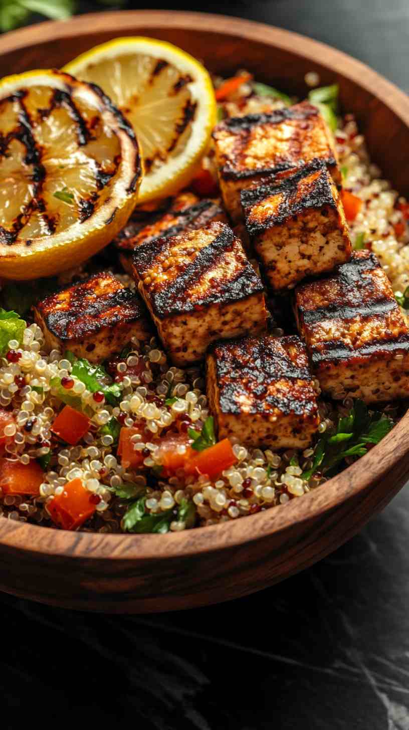 Grilled Tofu & Quinoa Salad Gym Meal