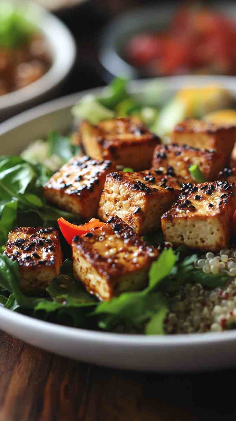 Grilled Tofu & Quinoa Salad Gym Meal