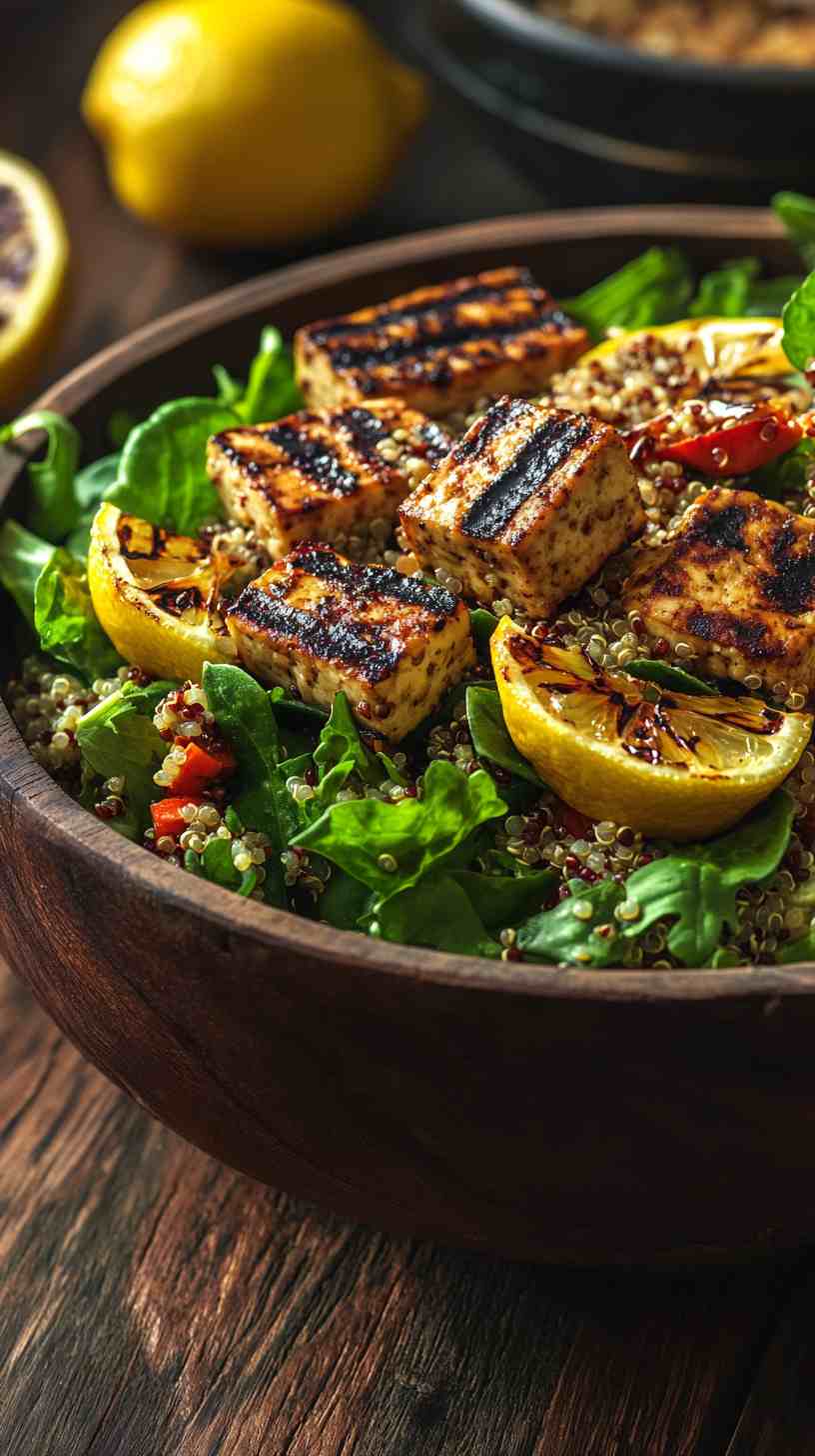 Grilled Tofu & Quinoa Salad Gym Meal