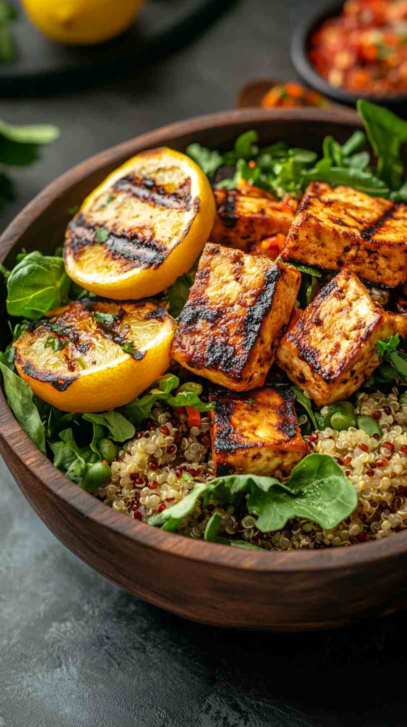 Grilled Tofu & Quinoa Salad Gym Meal