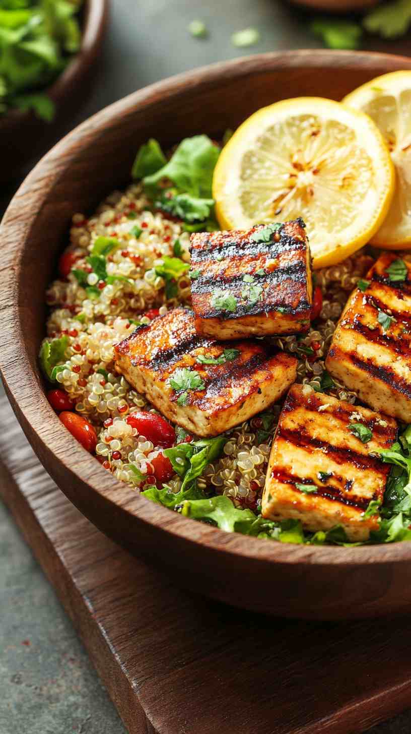 Grilled Tofu & Quinoa Salad Gym Meal