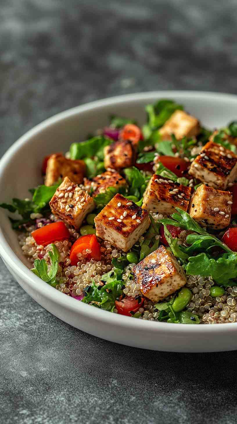 Grilled Tofu & Quinoa Salad Gym Meal