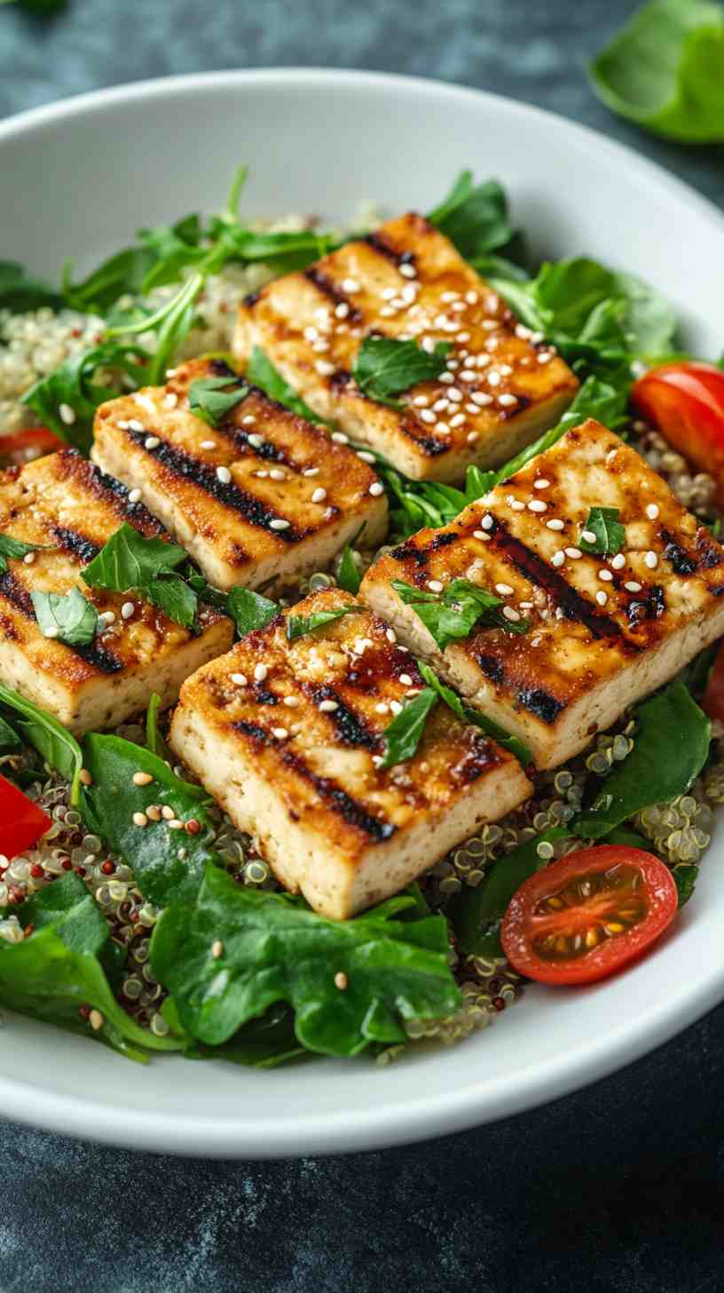 Grilled Tofu & Quinoa Salad Gym Meal