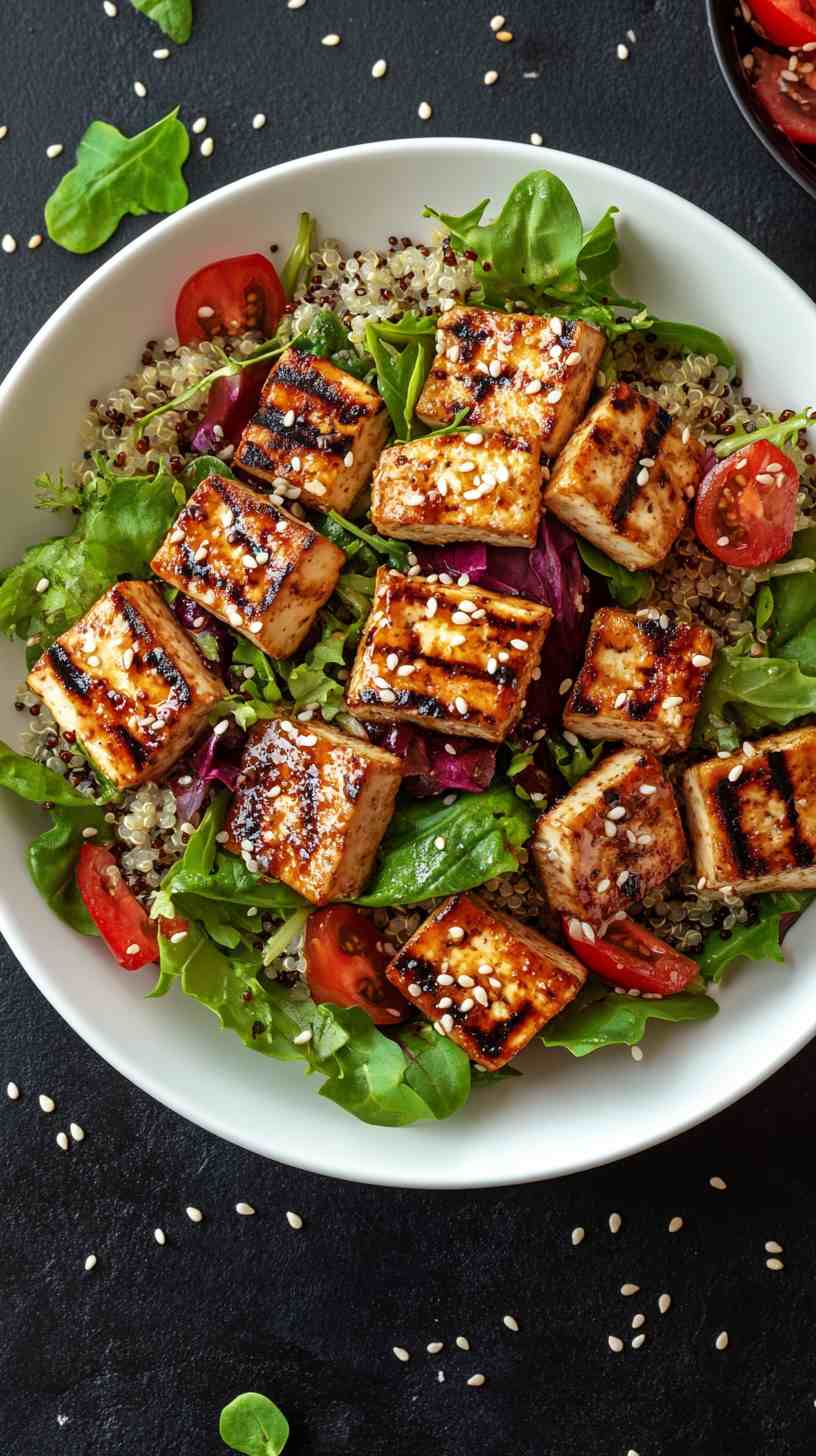 Grilled Tofu & Quinoa Salad Gym Meal