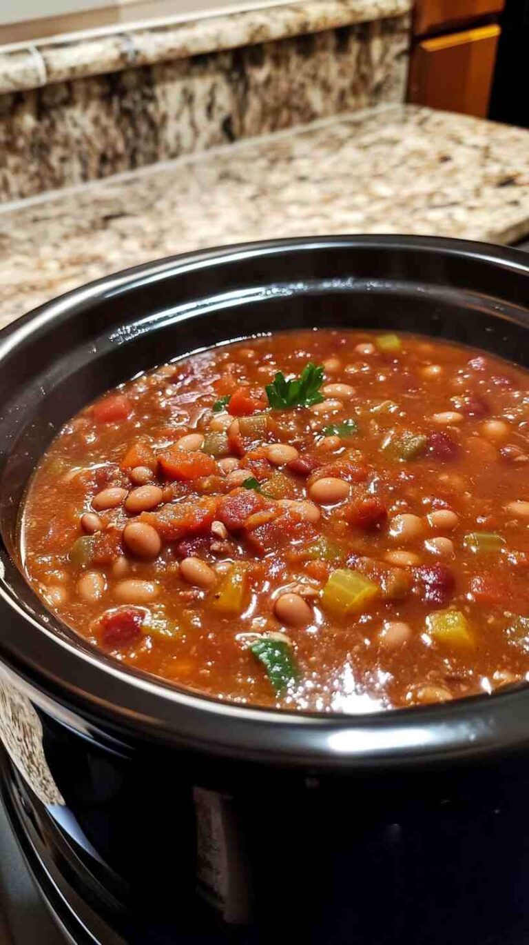 Hearty Crock Pot Bean and Ham Soup