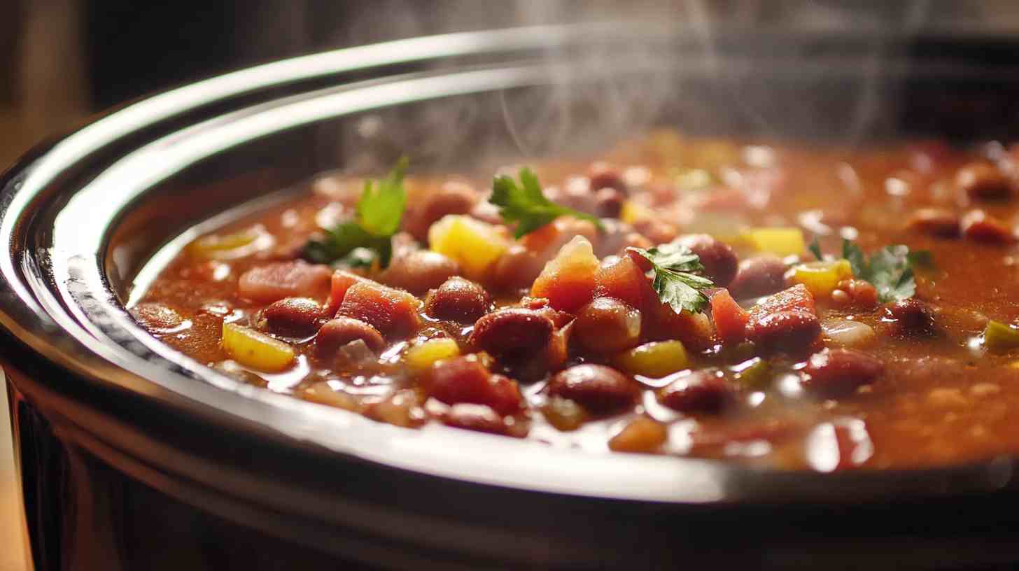 Hearty Crock Pot Bean and Ham Soup