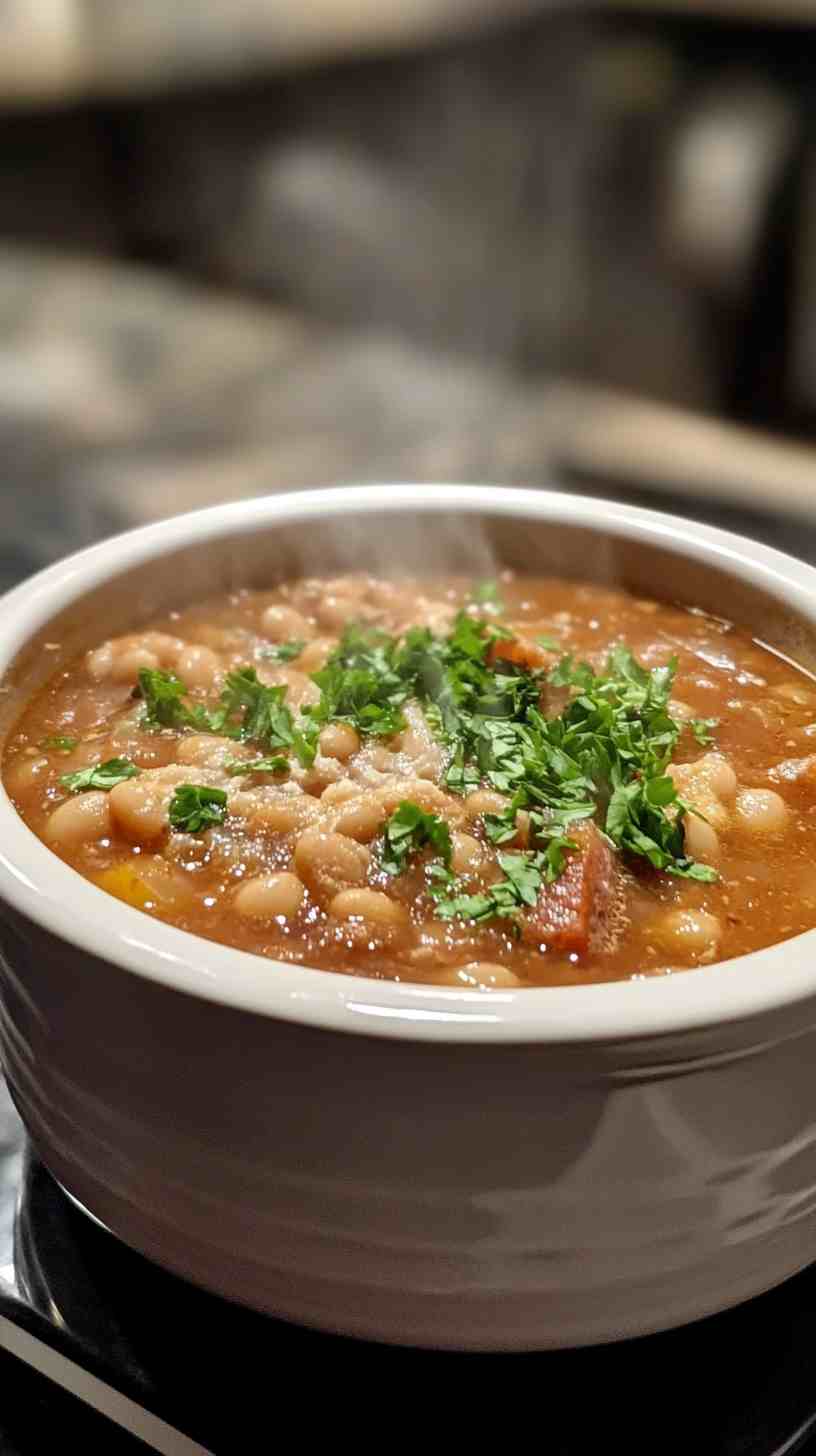 Hearty Crock Pot Bean and Ham Soup