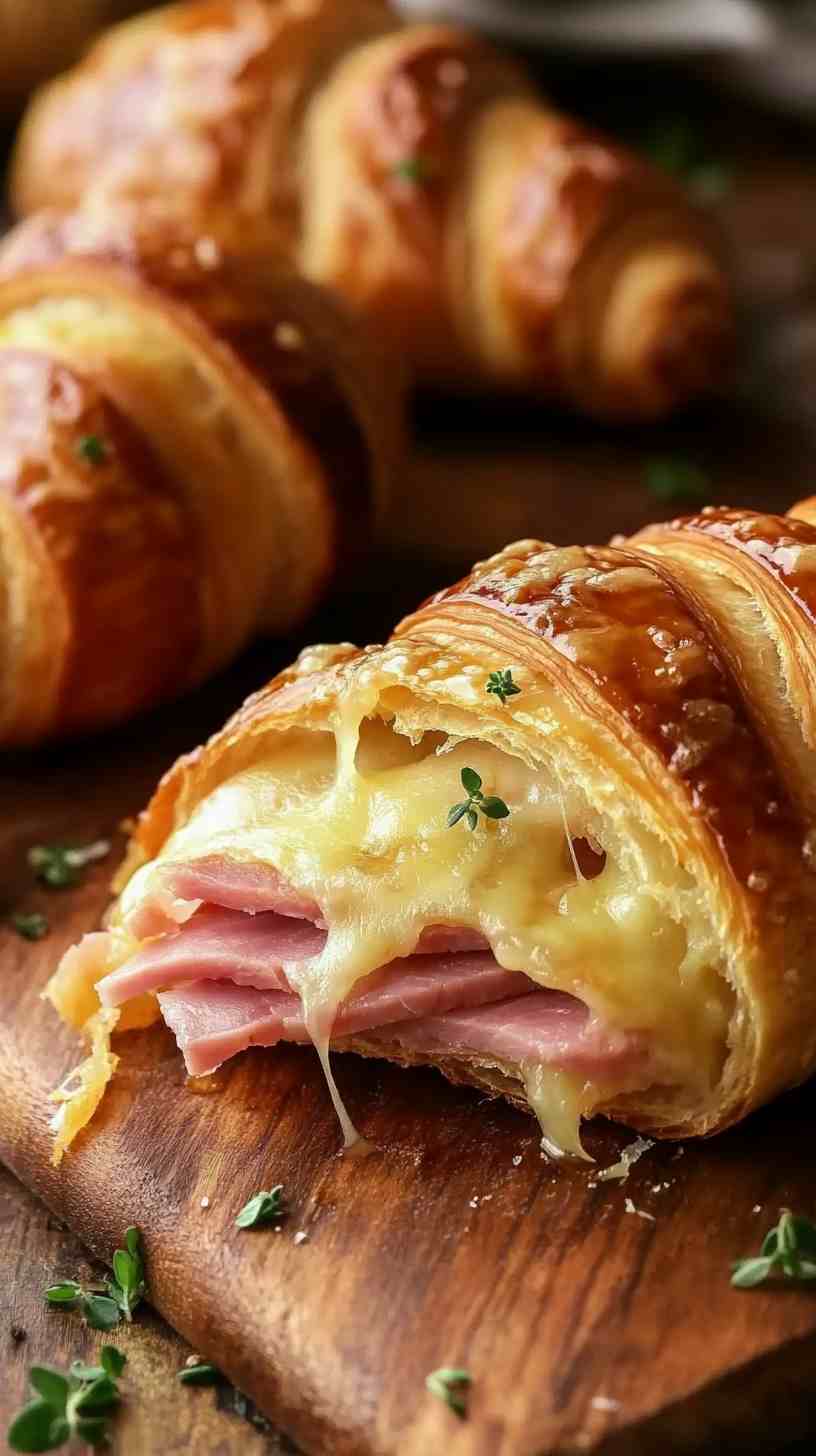 Honey-Glazed Ham Croissants